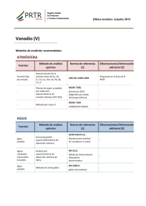 Vanadio (V) - PRTR España