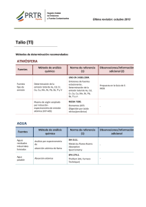 Talio (Tl) - PRTR España