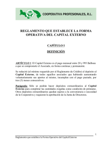 reglamento que establece la forma operativa del capital externo