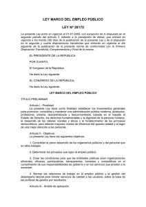 LEY MARCO DEL EMPLEO PÚBLICO LEY Nº 28175