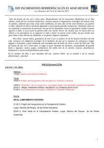 XIII INCURSIONES BERBERISCAS EN EL MAR MENOR