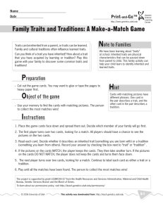 Family Traits and Traditions: A Make-a