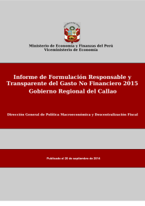 Informe de Formulación Responsable y Transparente del Gasto No