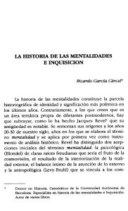 LA HISTORIA DE LAS MENTALIDADES E INQUISICION