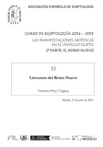 Literatura del Reino Nuevo - Asociación Española de Egiptología