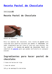 Receta Pastel de Chocolate,Receta Pastel de Galletas Marías