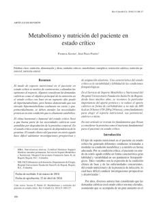 Metabolismo y nutrición del paciente en estado crítico