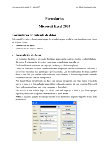 Formularios Microsoft Excel 2003