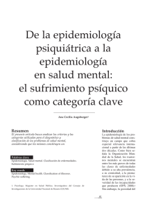 De la epidemiología psiquiátrica a la epidemiología en salud mental