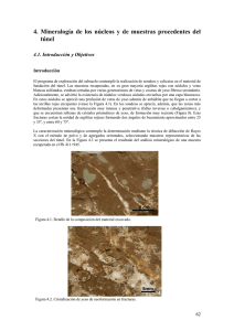 4. Mineralogía de los núcleos y de muestras procedentes del túnel