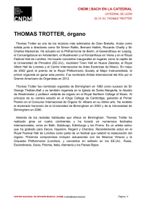 Biografía Thomas Trotter - Centro Nacional de Difusión Musical