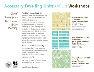 Accessory Dwelling Units (ADUs) Workshops