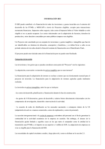 INFORMACIÓN BEI El BEI puede contribuir a la financiación de