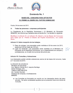 Enmienda I - Bases Concurso Pupitre Dominicano