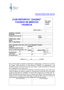 solicitud de alta club deportivo “galeno” colegio de médicos valencia