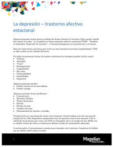 La depresión – trastorno afectivo estacional