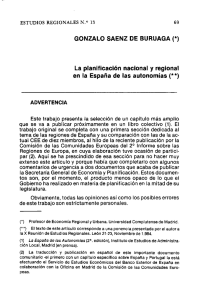 GONZALO SAENZ DE BURUAGA (*) La planificación nacional y