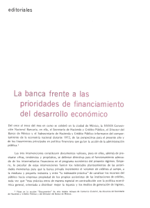 La banca frente a las prioridades de financiamiento del desarrollo