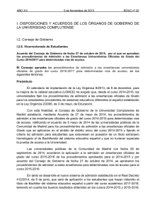 Acuerdo de Consejo de Gobierno de 27 de octubre de 2015, por el