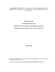 Préstamo BID 925/OC-AR. Pre II. Coordinación del Estudio: Oficina