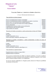 Normas, tasas y justicia gratuita - Diócesis Coria