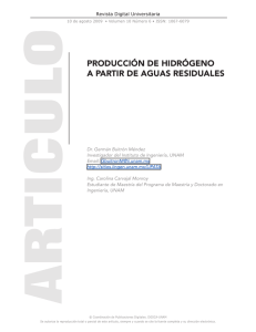 PRODUCCIÓN DE HIDRÓGENO A PARTIR DE AGUAS RESIDUALES