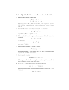 Serie de Ejercicios/Problemas sobre Teorema Función Implıcita 1