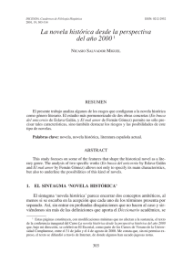 La novela histórica desde la perspectiva del año 20001