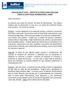 EXPLICACIÓN DE VOTO – PROYECTO DE RESOLUCIÓN S/2013