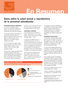 Datos sobre la salud sexual y reproductiva de la juventud salvadorena