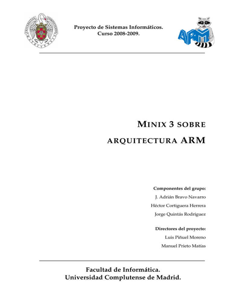 Minix 3 Sobre Arquitectura Arm E Prints Complutense 0466
