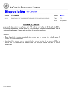 Disposición del Canciller - New York City Department of Education