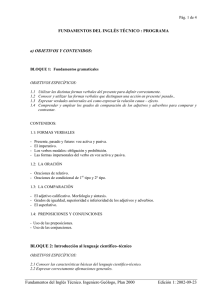 Fundamentos del Inglés Técnico. Ingeniero Geólogo, Plan 2000