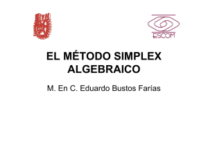 EL MÉTODO SIMPLEX ALGEBRAICO