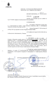 Page 1 @ CHILLAN APRUEBA CONTRATO DE PRESTACION DE