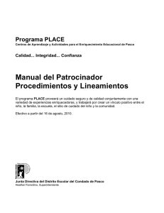 Manual del Patrocinador Procedimientos y Lineamientos