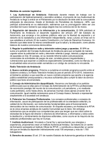 Medidas de carácter legislativo 1. Ley Audiovisual de Andalucía