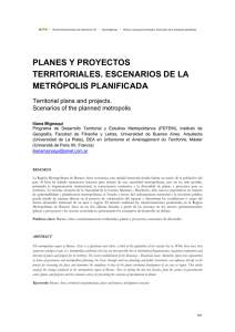 planes y proyectos territoriales. escenarios de la metrópolis