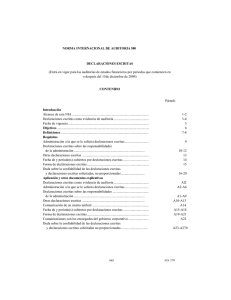 NORMA INTERNACIONAL DE AUDITORÍA 580 DECLARACIONES