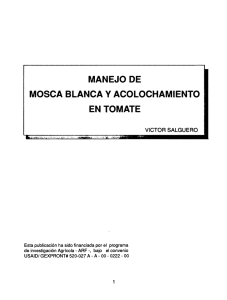 Page 1 MANEJO DE MOSCA BLANCA Y ACOLOCHAMIENTO