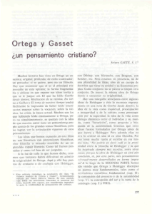Ortega y Gasset ¿un pensamiento cristiano?