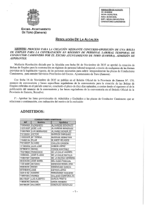 Listados provisionales de admitidos y excluidos para Conductores