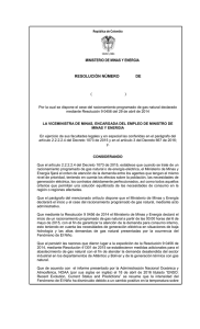 Proyecto de Resolución - Ministerio de Minas y Energía