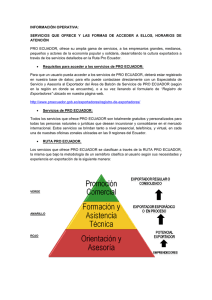 INFORMACIÓN OPERATIVA: SERVICIOS QUE OFRECE Y LAS