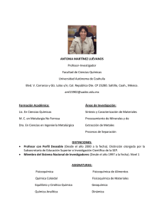 Dra. Antonia Martínez Luévanos - Facultad de Ciencias Químicas