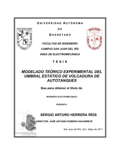 Modelado teórico experimental del umbral estático de volcadura de