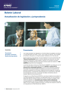 Boletín Laboral. Actualización de legislación y jurisprudencia