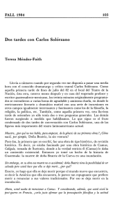 FALL 1984 103 Dos tardes con Carlos Solórzano