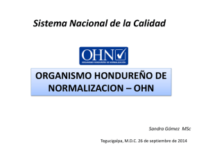 ORGANISMO HONDUREÑO DE NORMALIZACION – OHN Sistema