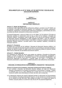 reglamento de la ley n° 29394, ley de institutos y escuelas de